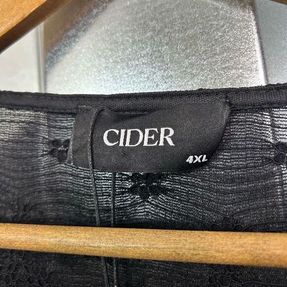 Cider NWT Black Lace Floral Goth Long Sleeve Crop Mesh Sheer Top Womens 4XL - Picture 8 of 13